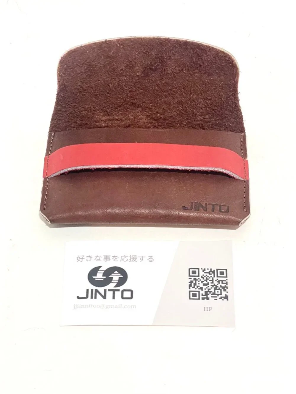 JINTO Jinriki Japan Leather Card Holder Purse Coin Wallet Handmade